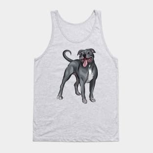 Cute Blue Staffordshire Bull Terrier Dog Tank Top